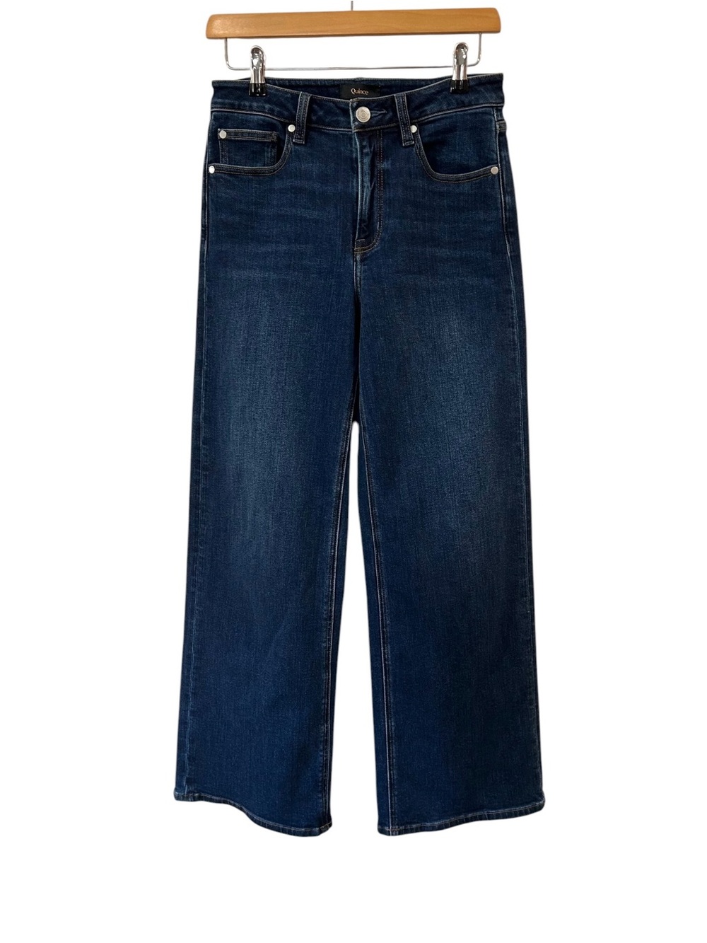 Quince women’s stretch Wide Leg Jeans 27 Dark Blue denim Organic Cotton